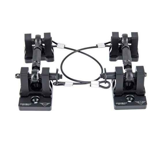 Black billet aluminum hood latch with mounting hardware from Combat Off Road part number 99-1091