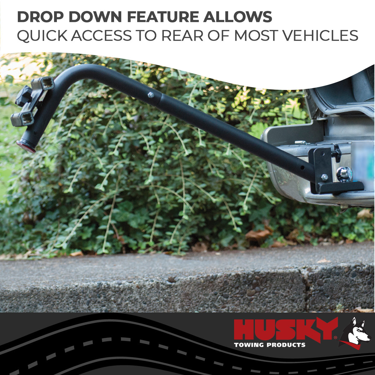 Black steel bicycle rack from Husky Towing part number 81147