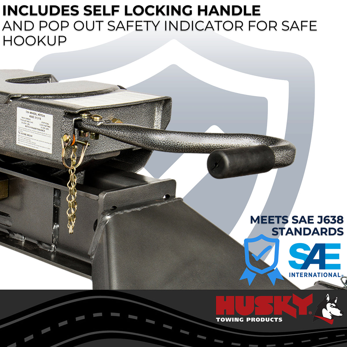 Gray steel fifth wheel trailer hitch with mounting hardware from Husky Towing part number 33021K