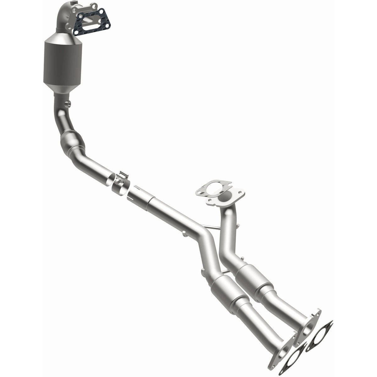 Uncoated stainless steel catalytic converter with integrated exhaust manifold from MagnaFlow Exhaust Products part number 5582647