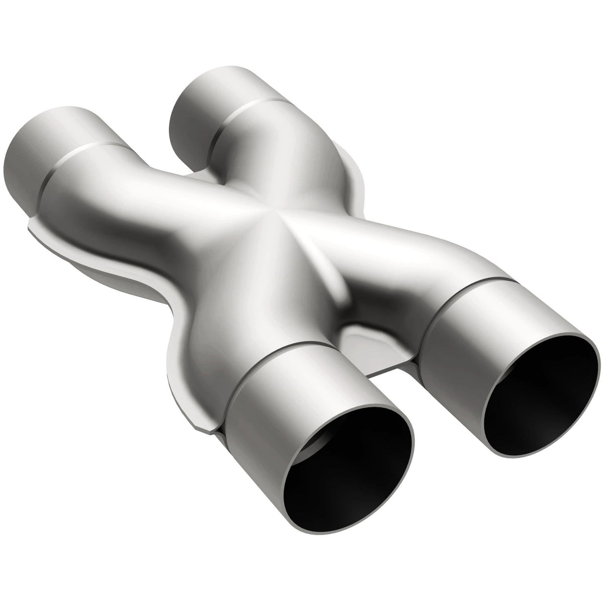 Uncoated stainless steel exhaust x pipe from MagnaFlow Exhaust Products part number 10792
