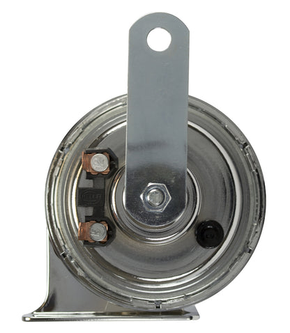 Chrome accessory horn with mounting hardware from Hella part number 007728883