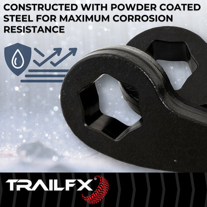 Black steel suspension leveling kit with mounting hardware from TrailFX part number G22LL4