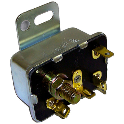 Black, silver starter relay from Crown Automotive Jeep Replacement part number 33003934