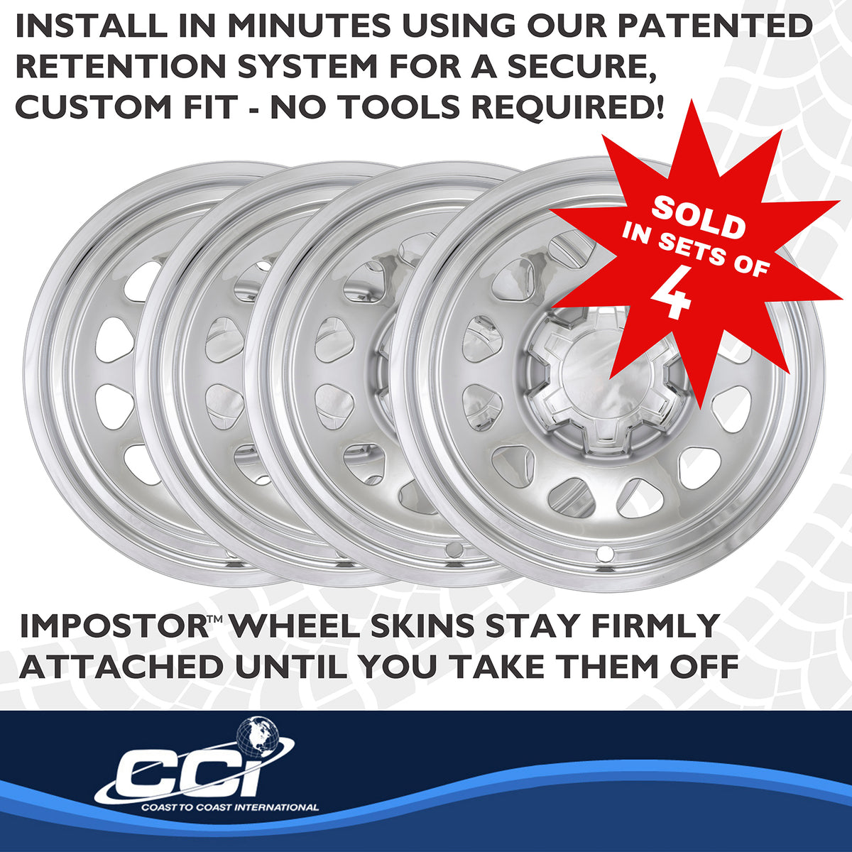 Silver abs plastic wheel skin 17 diameter from Coast To Coast part number IMP100XN