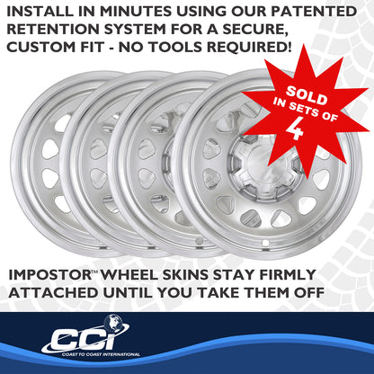 Silver abs plastic wheel skin 17 diameter from Coast To Coast part number IMP100XN