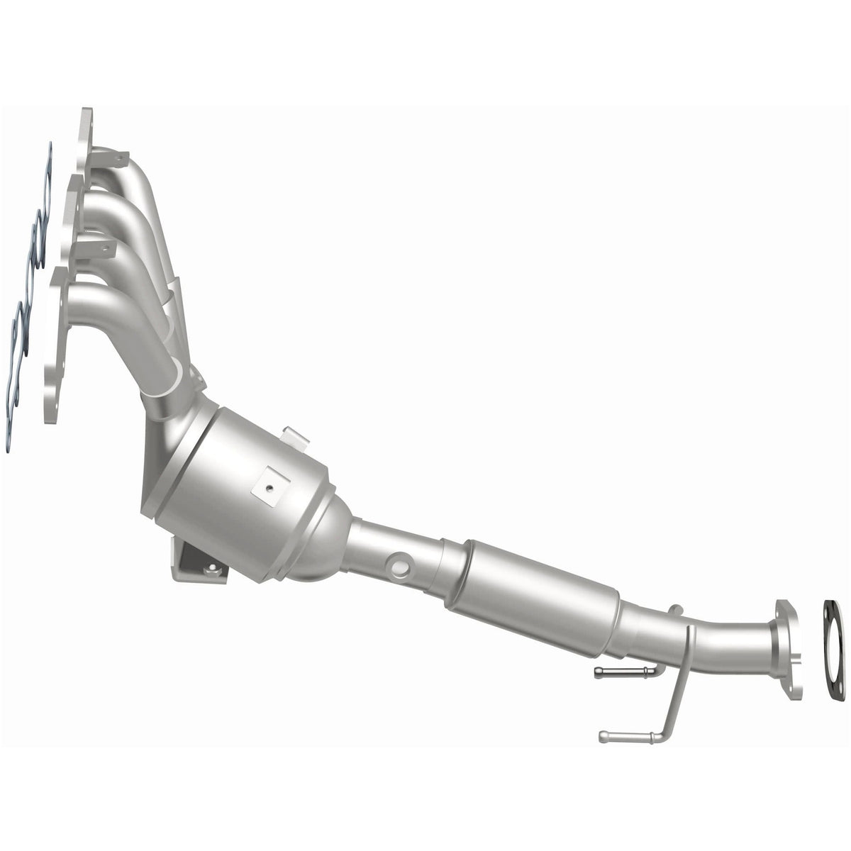 Uncoated stainless steel catalytic converter with integrated exhaust manifold from MagnaFlow Exhaust Products part number 5531186