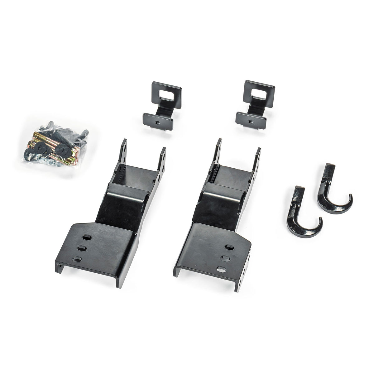 Black powder coated steel winch mount from Warn part number 112043