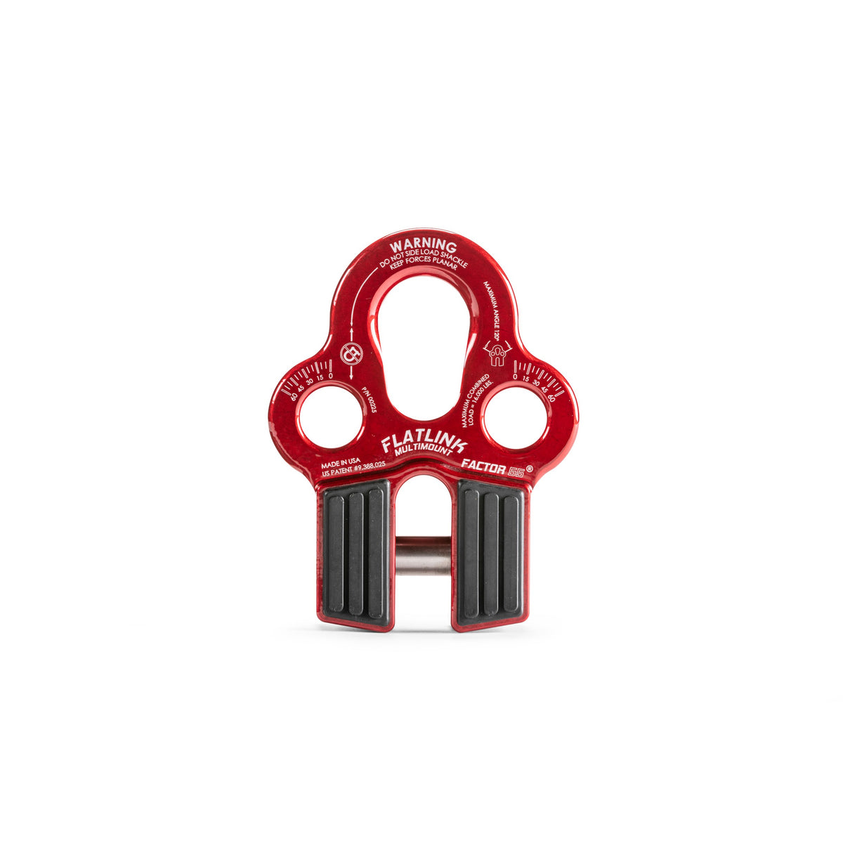 Red powdercoat 6061 aluminum winch shackle from Factor 55 part number 00225-01