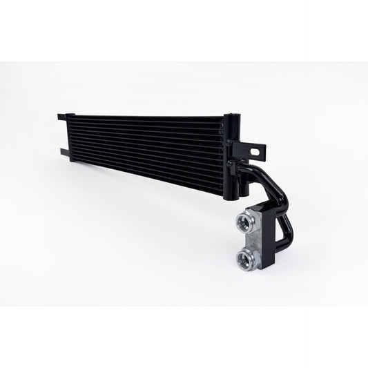 Black aluminum automatic transmission oil cooler with mounting hardware from CSF Cooling - Racing & High Performance Division part number 8344