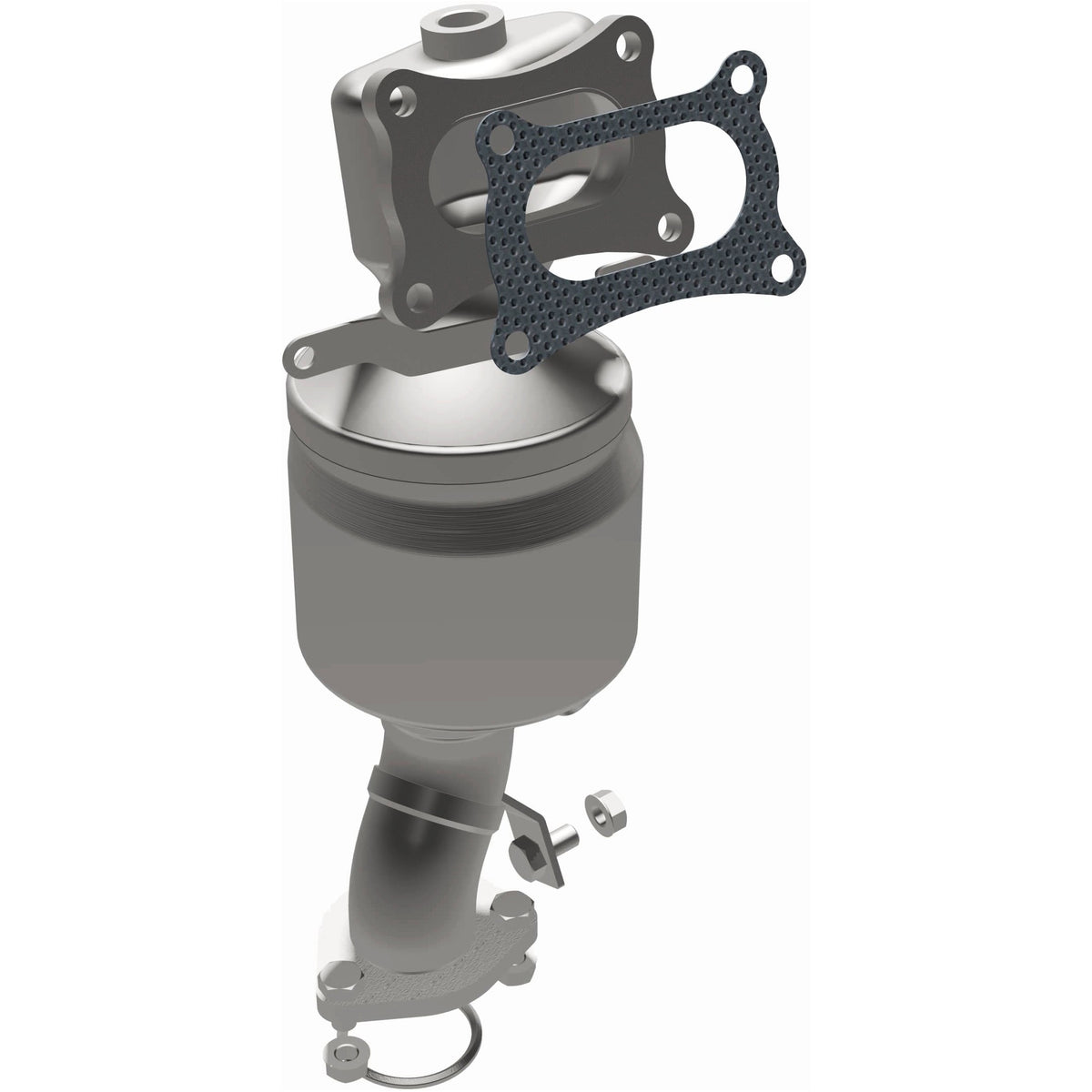 Uncoated stainless steel catalytic converter with integrated exhaust manifold from MagnaFlow Exhaust Products part number 51898