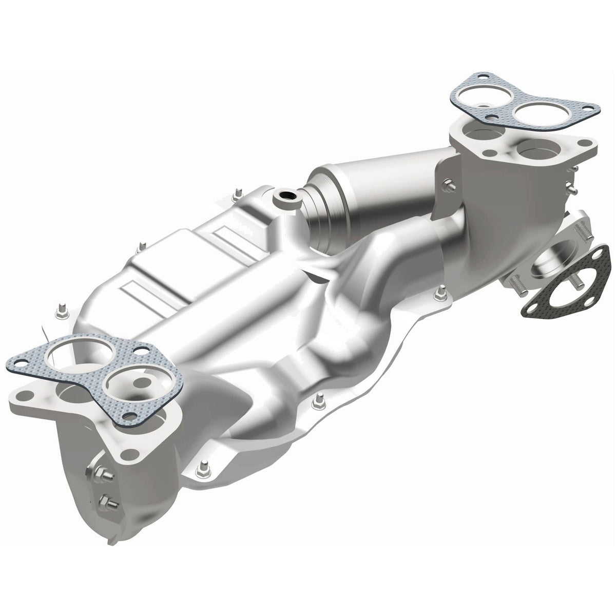 Uncoated stainless steel catalytic converter with integrated exhaust manifold from MagnaFlow Exhaust Products part number 5531587