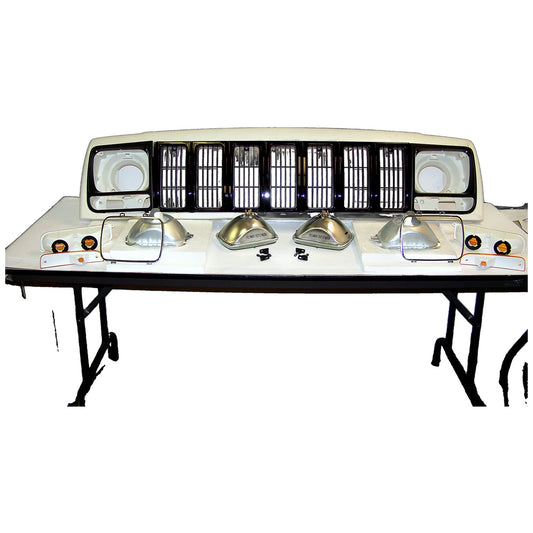Black body header panel from Crown Automotive Jeep Replacement part number 55055233AE