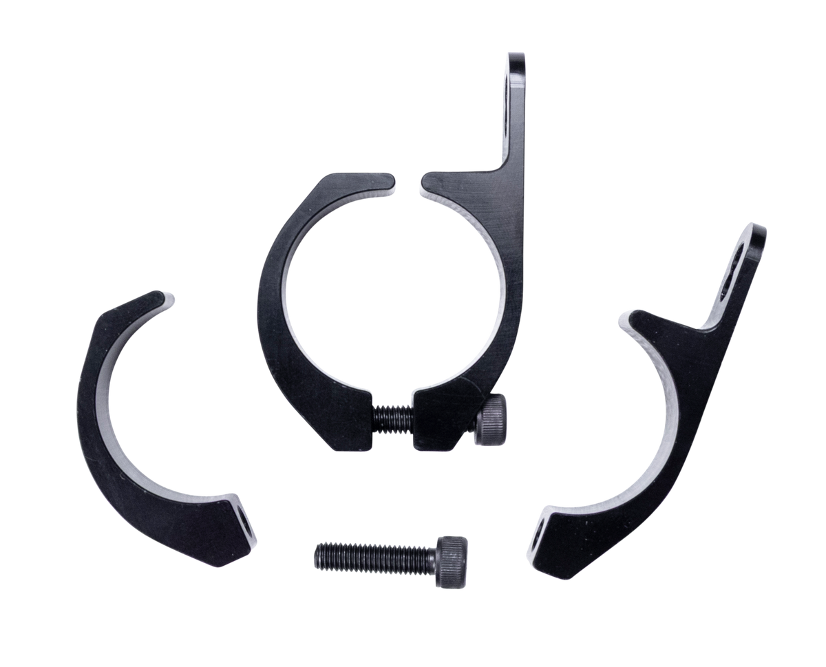 Black headlight level sensor bracket with mounting hardware from ReadyLift part number 67-21400