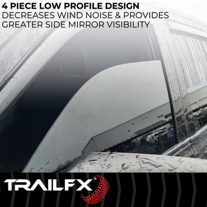 Smoke acrylic side window deflector with mounting hardware from TrailFX part number 4811IC
