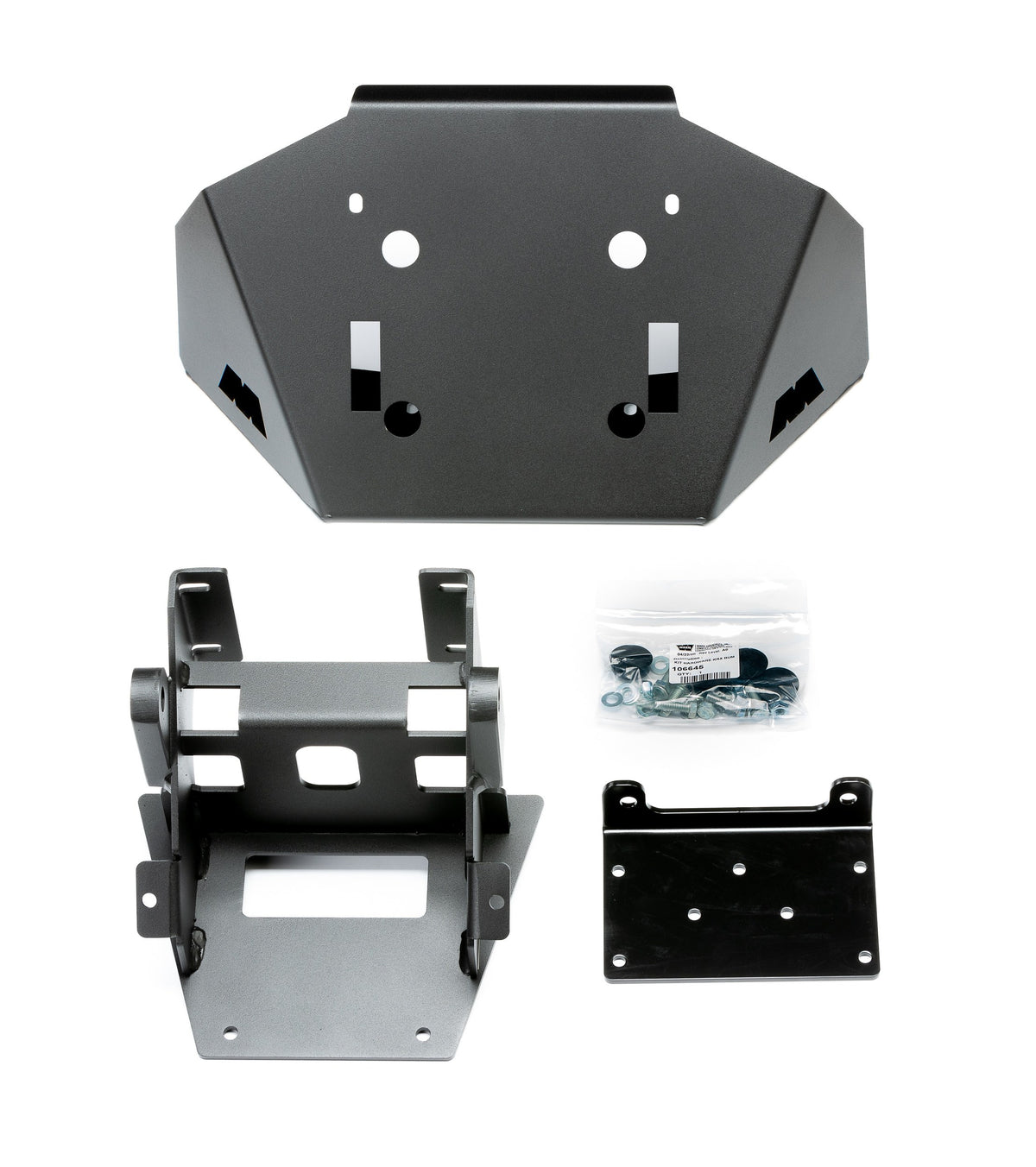 Black powder coated steel bumper from Warn part number 106612