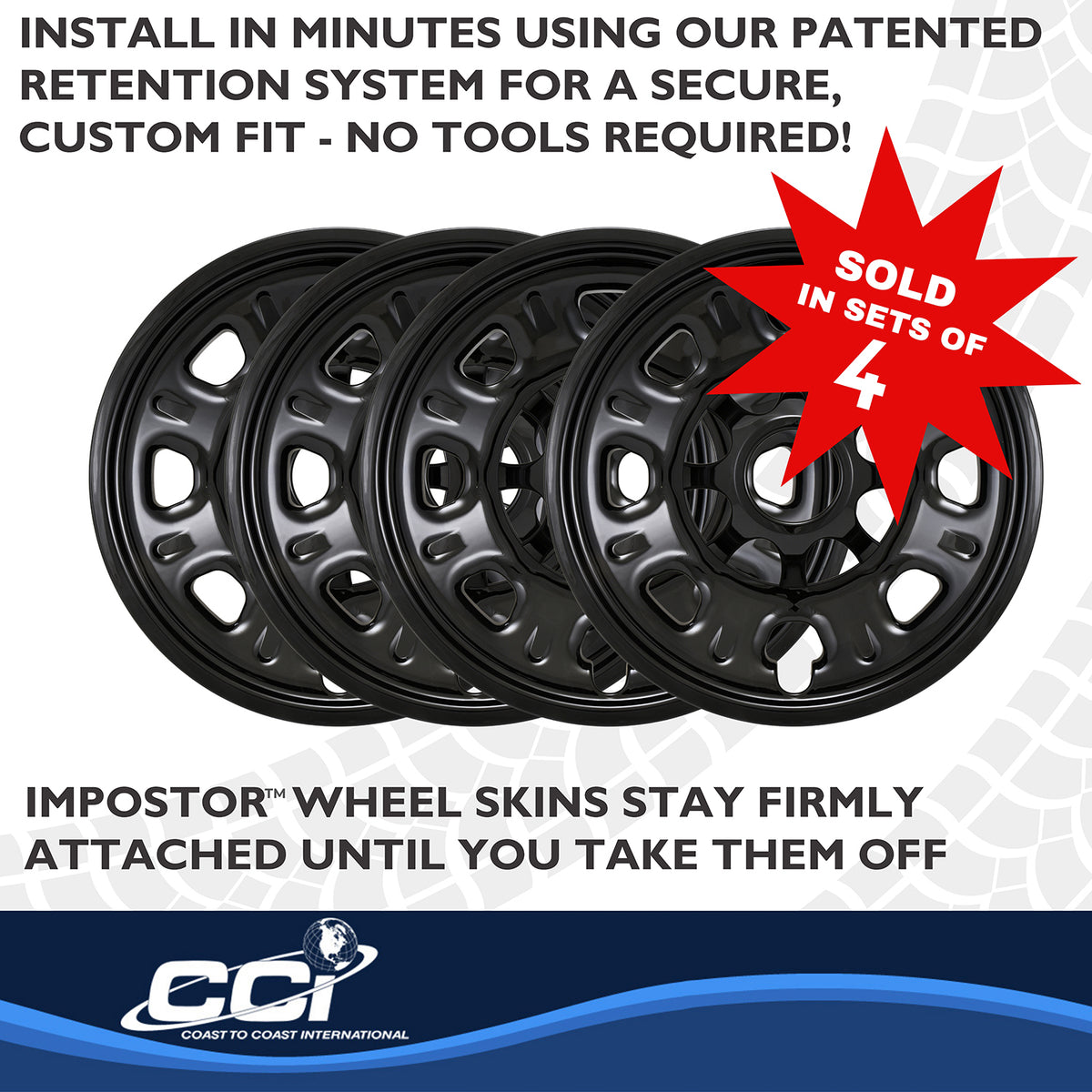 Black painted abs plastic wheel cover 18 diameter from Coast To Coast part number IMP92BLK