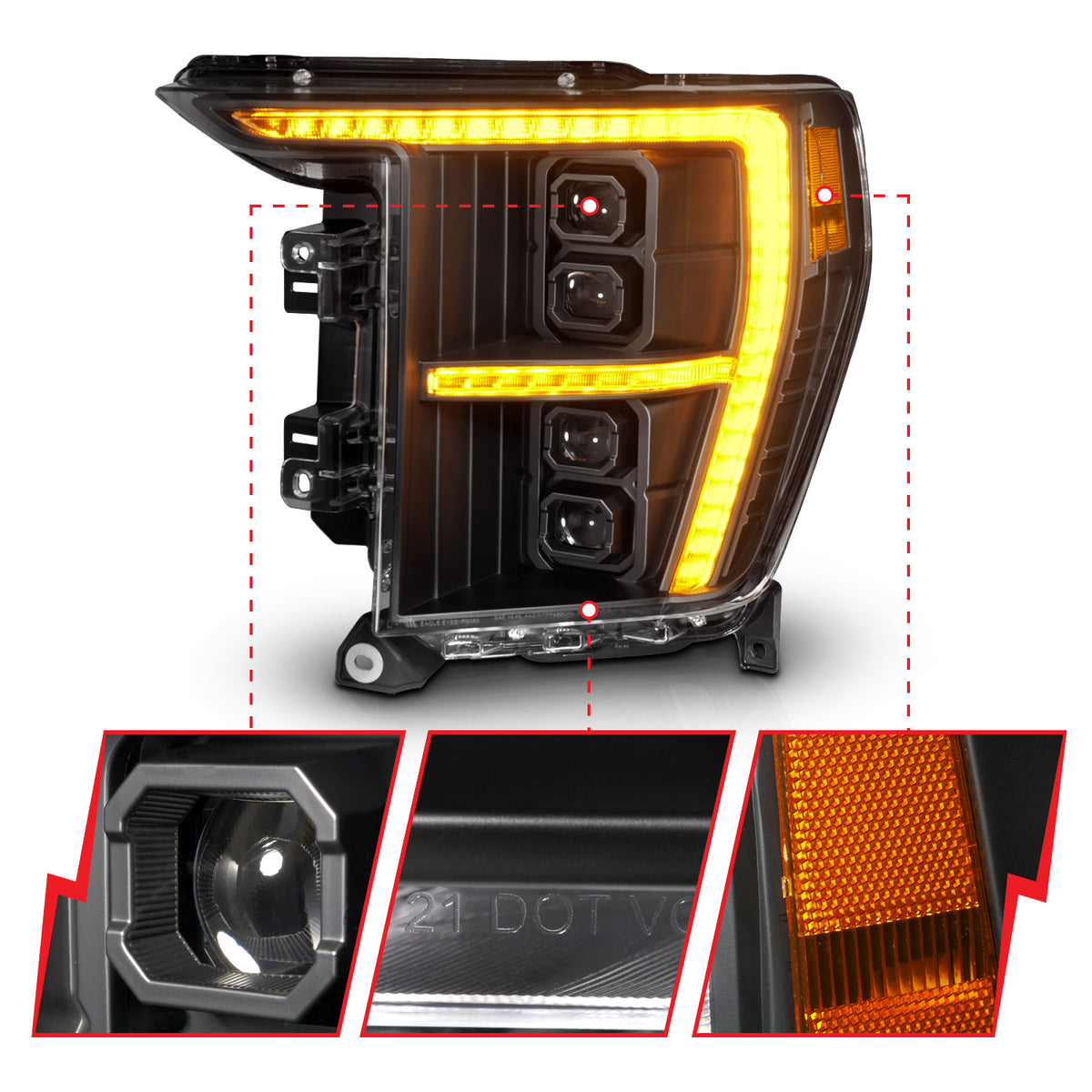 Headlight from ANZO USA part number 111593X-L