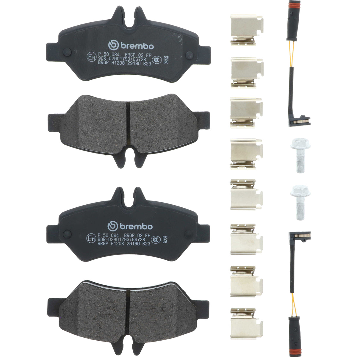 Disc Brake Pad Set with mounting hardware from Brembo part number P50084