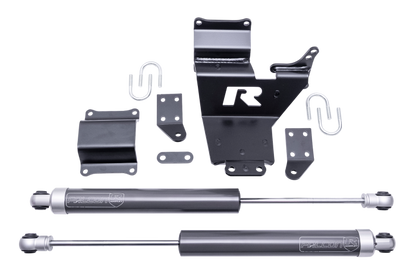 Gray steering stabilizer with mounting hardware from ReadyLift part number 77-23201