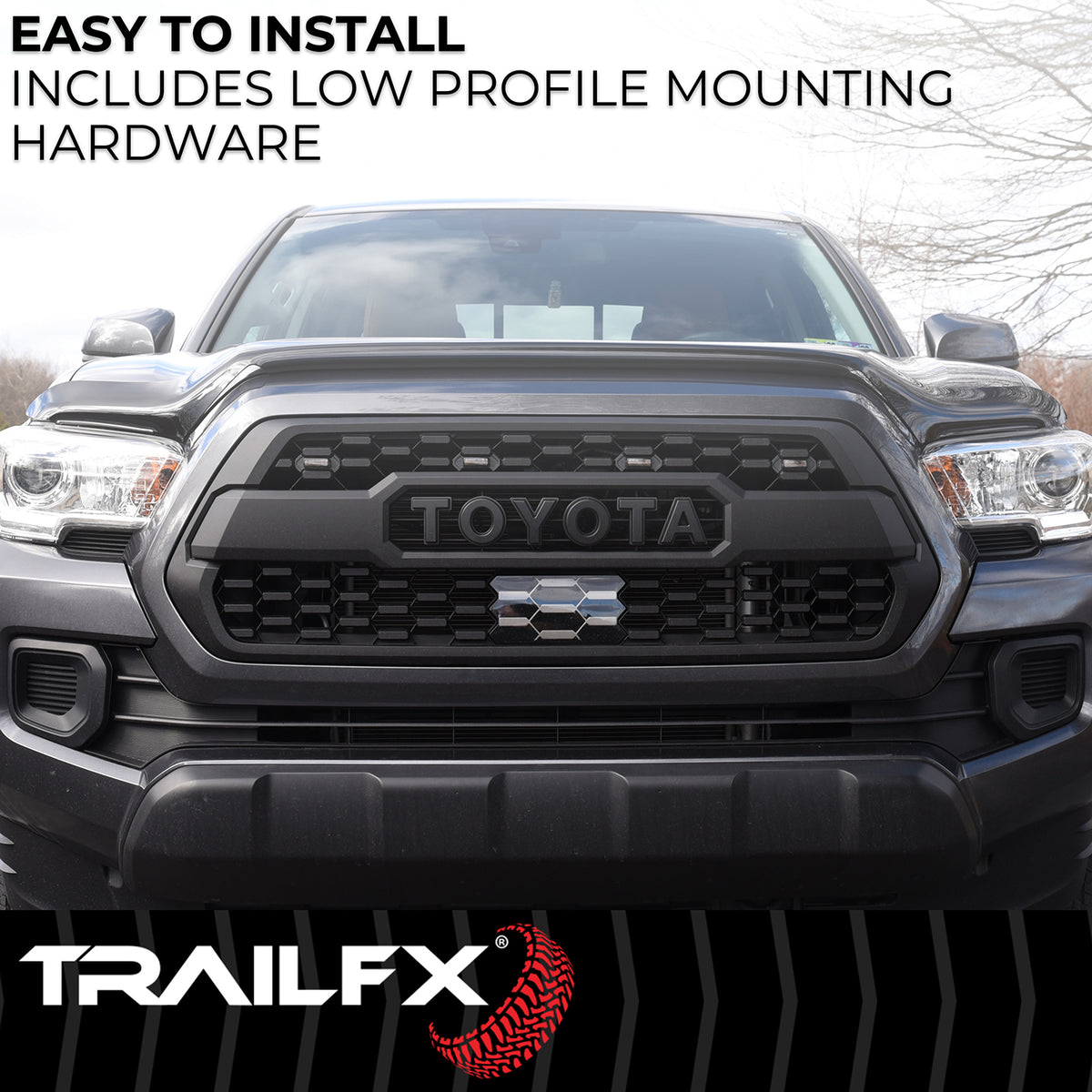Smoke acrylic hood deflector with mounting hardware from TrailFX part number 8702H