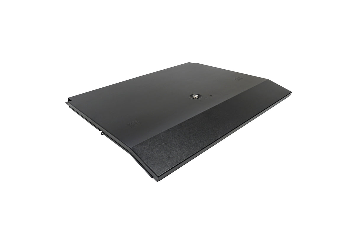 Black floor storage compartment lid from Tuffy Security Products part number 358-01-A