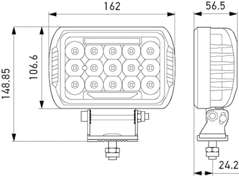 Black auxiliary light from Hella part number 358154041