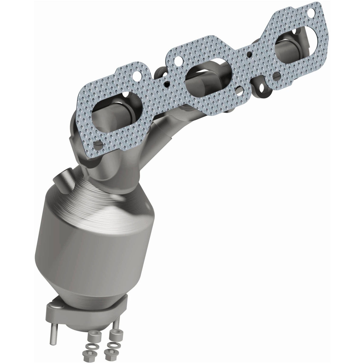 Uncoated stainless steel catalytic converter with integrated exhaust manifold from MagnaFlow Exhaust Products part number 5531920