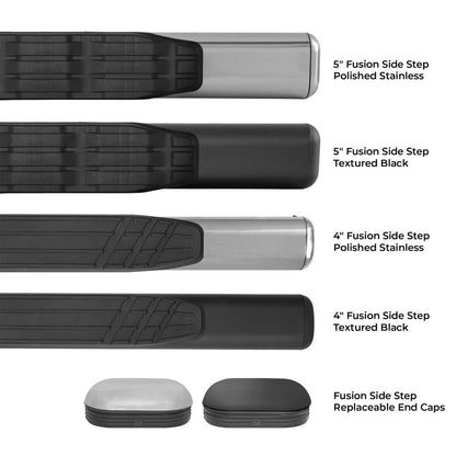 Black mild steel step nerf bar with mounting hardware from Big Country part number 104324800