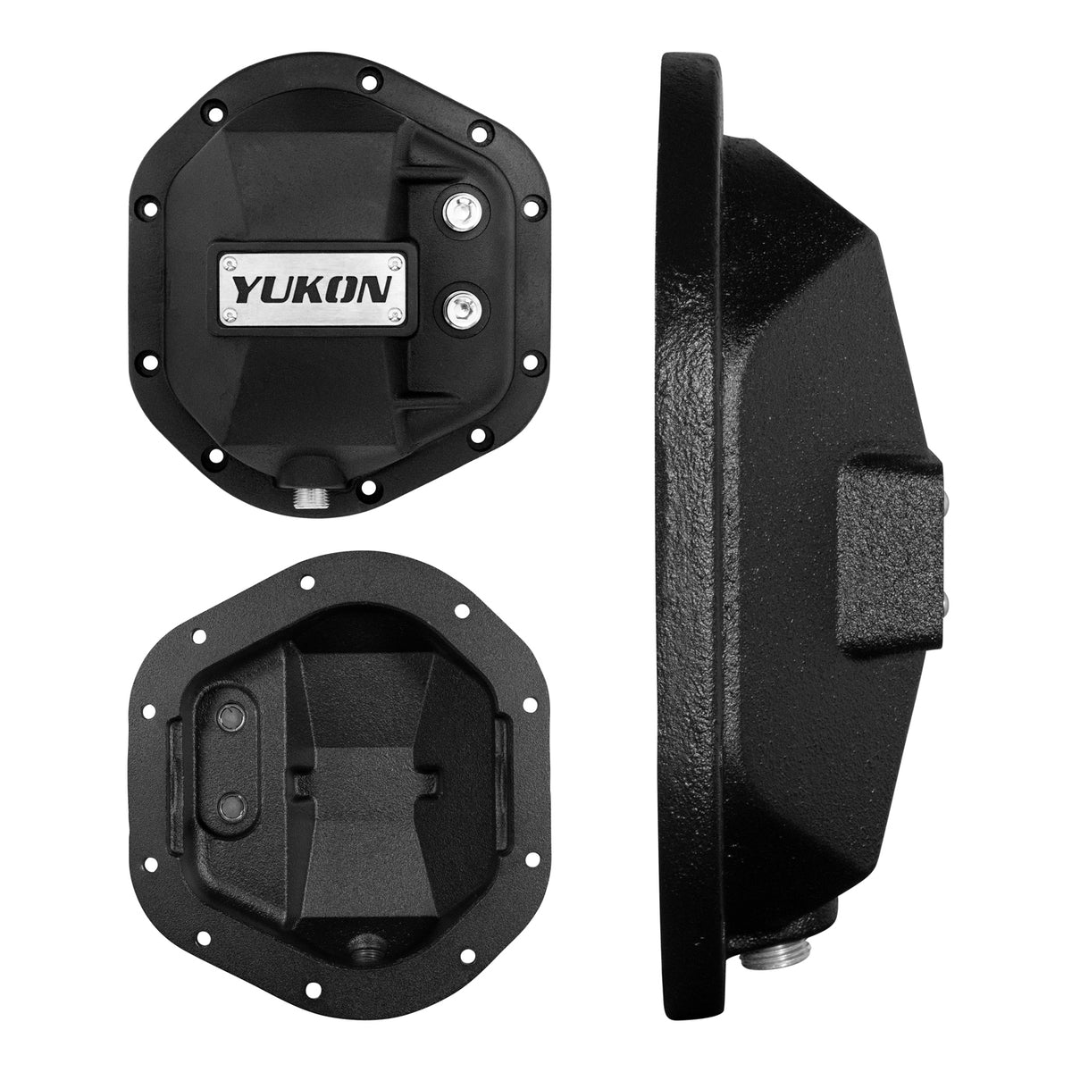 Black nodular iron differential cover from Yukon Gear and Axle part number YHCC-D44