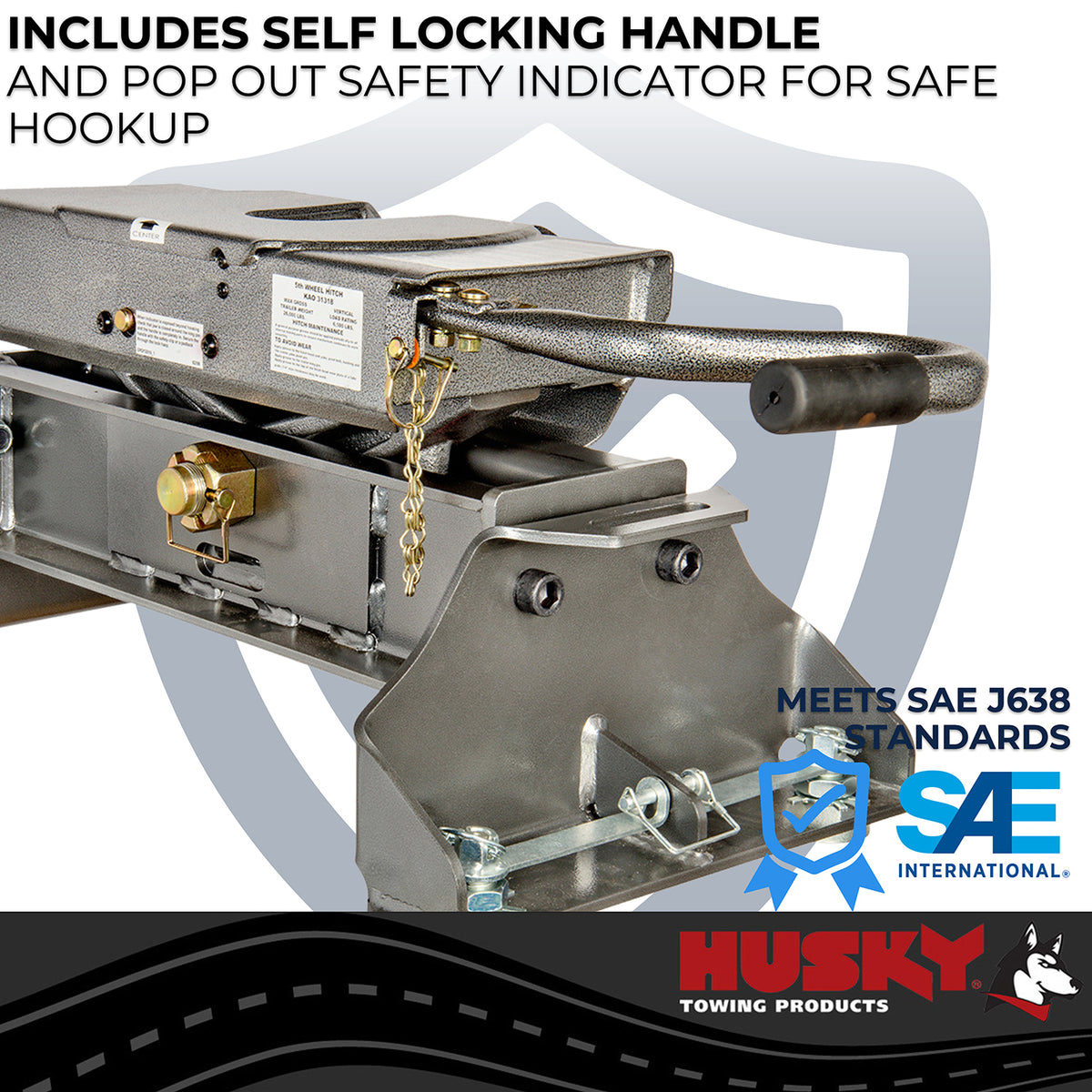 Gray steel fifth wheel trailer hitch from Husky Towing part number 33017K