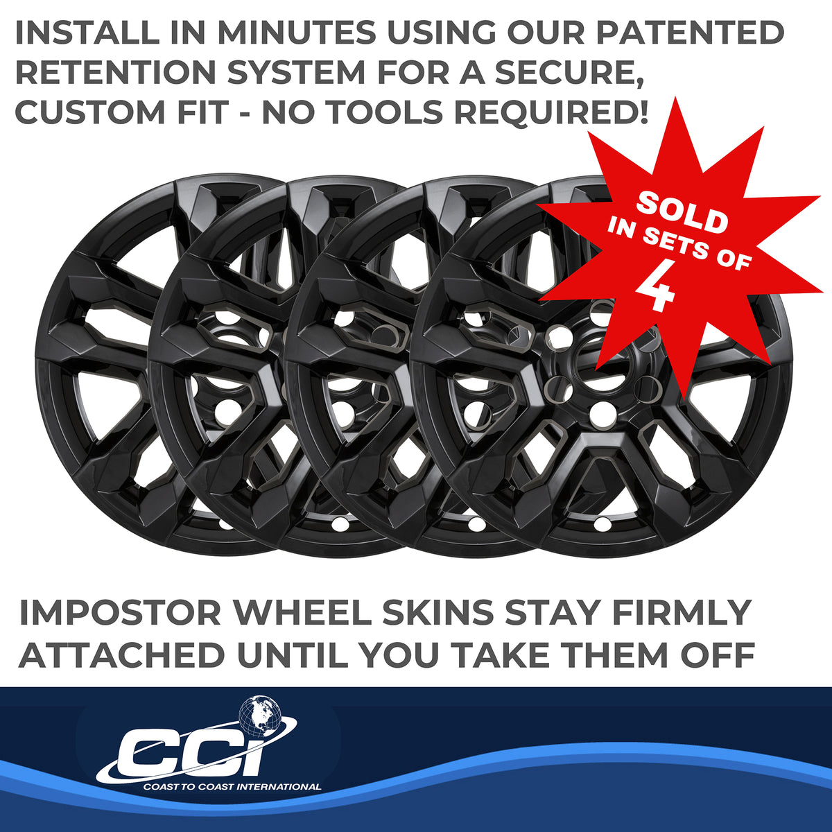 Black abs plastic wheel skin 18 diameter from Coast To Coast part number IMP502BLK