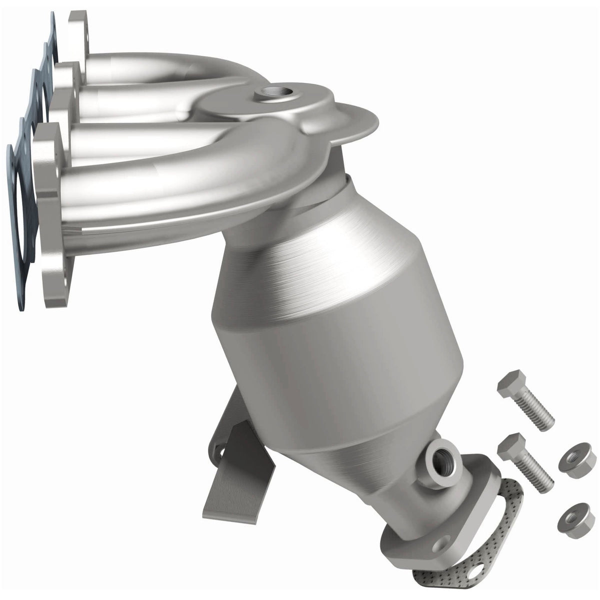 Uncoated stainless steel catalytic converter with integrated exhaust manifold from MagnaFlow Exhaust Products part number 5531590
