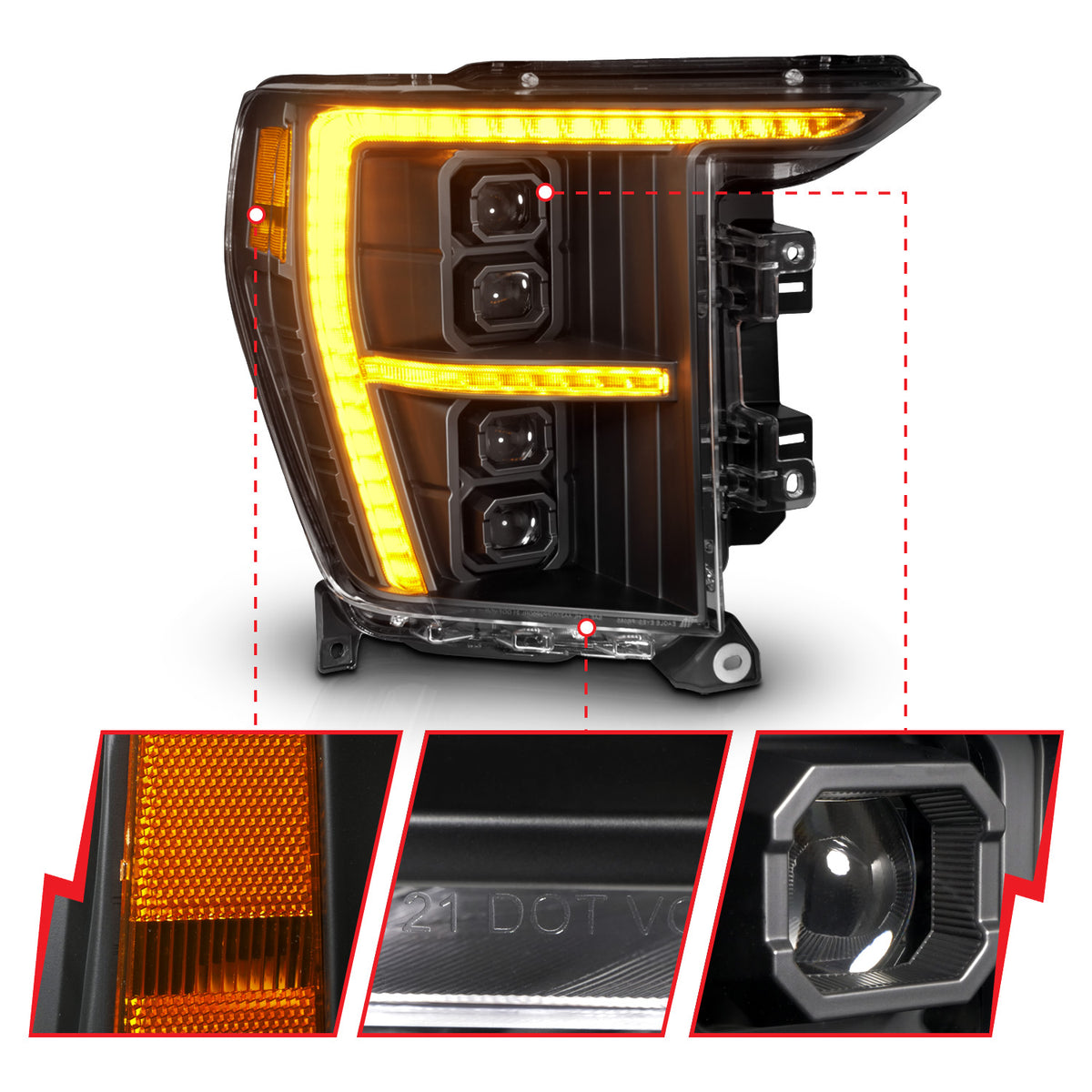 Headlight from ANZO USA part number 111593X-R