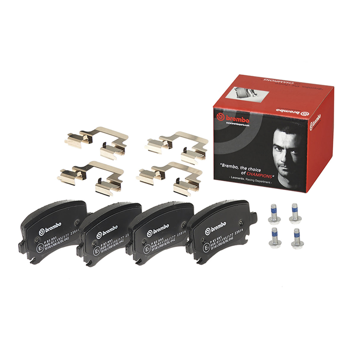 Disc Brake Pad Set with mounting hardware from Brembo part number P85095