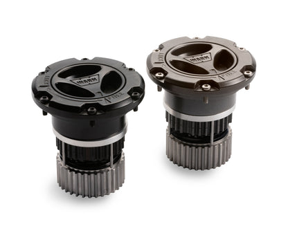 Black powder-coated stainless steel locking hub from Warn part number 95060