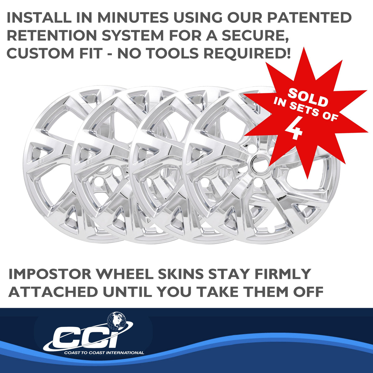 Silver chrome plated abs plastic wheel cover 18 diameter from Coast To Coast part number IMP452X