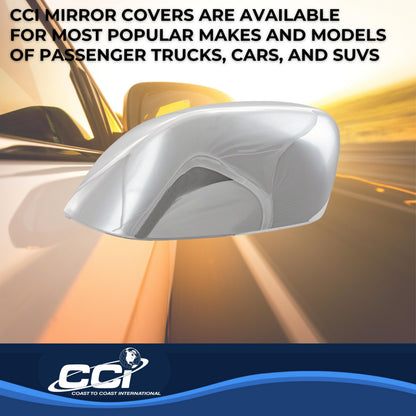 Silver chrome plated abs plastic door mirror cover from Coast To Coast part number MC67532R