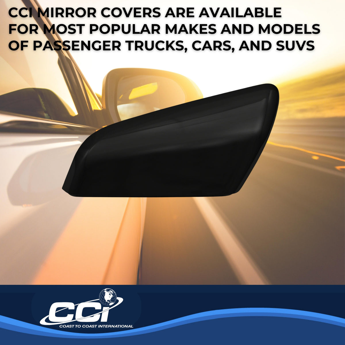 Black gloss painted abs plastic door mirror cover from Coast To Coast part number MC67527RBK