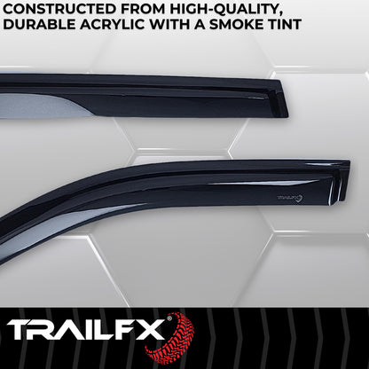 Smoke acrylic side window deflector with mounting hardware from TrailFX part number 4739H