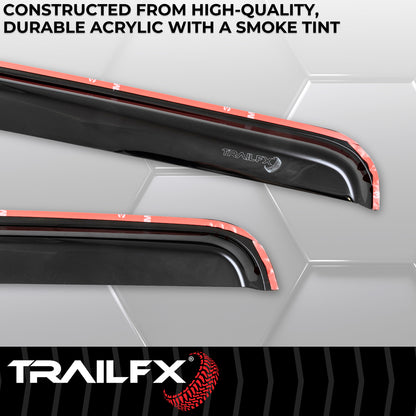 Smoke acrylic side window deflector with mounting hardware from TrailFX part number 4953IC