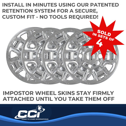 Silver chrome plated abs plastic wheel cover 17 diameter from Coast To Coast part number IWCIMP87X