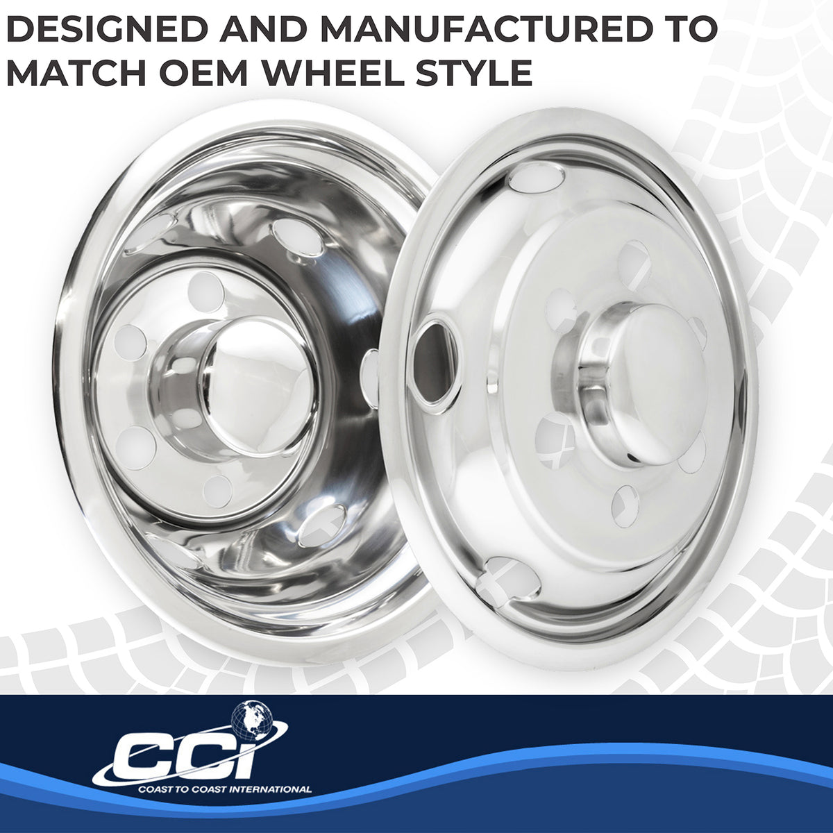 Silver stainless steel wheel simulator with mounting hardware from Coast To Coast part number IWCN195I90