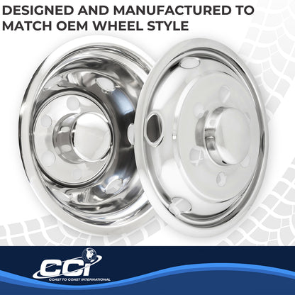 Silver stainless steel wheel simulator with mounting hardware from Coast To Coast part number IWCN195I90