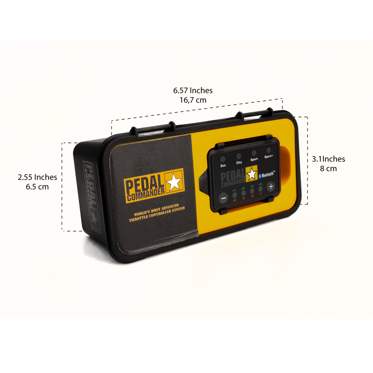 Plastic electronic throttle controller from Pedal Commander part number PC18