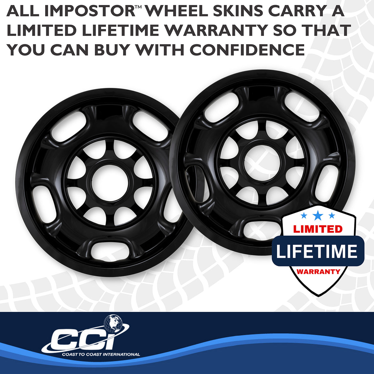 Black painted abs plastic wheel cover 17 diameter from Coast To Coast part number IMP84BLK