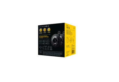 Black horn with mounting hardware from Hella part number 002768821