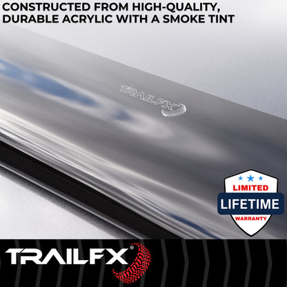 Smoke acrylic hood deflector with mounting hardware from TrailFX part number 8702H