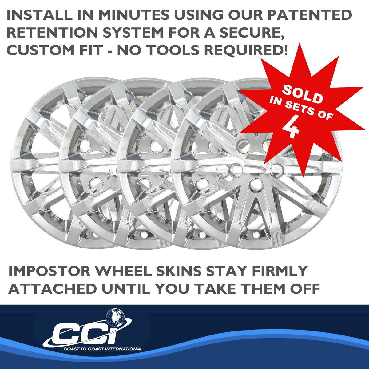 Silver chrome plated abs plastic wheel cover 17 diameter from Coast To Coast part number IWCIMP368X