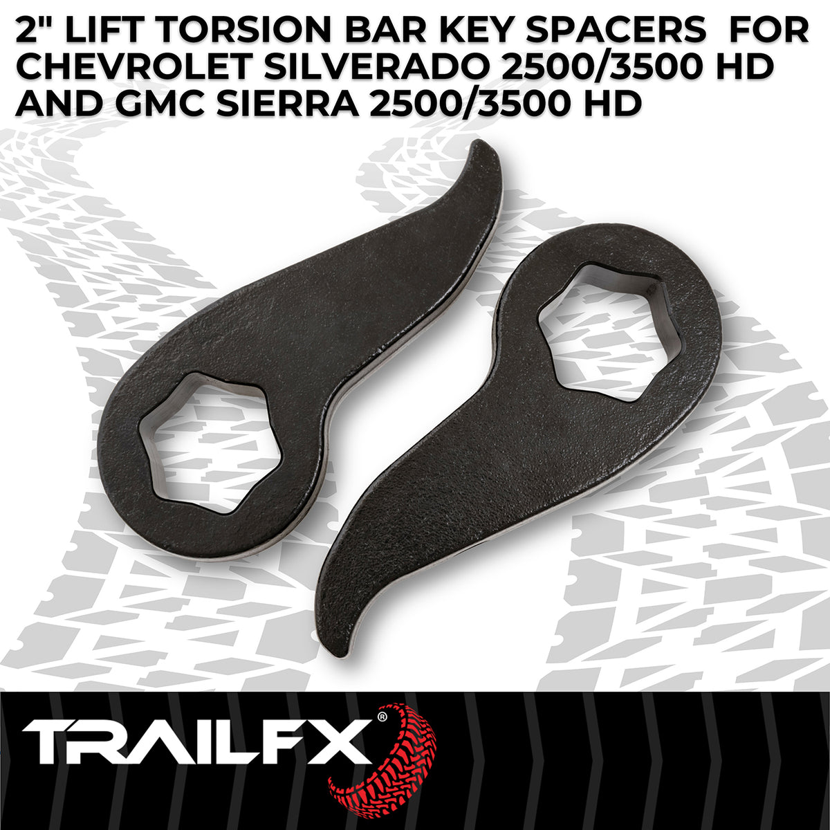 Black steel suspension leveling kit with mounting hardware from TrailFX part number G22LL4